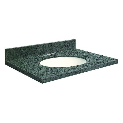 25in x 22in 2cm Thick Granite Vanity Top with Bevel Edge Profile and 4in Spread Faucet Holes in Blue Pearl