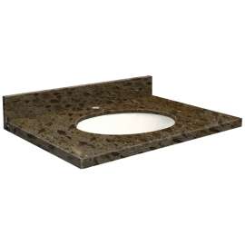 25in x 19in 2cm Thick Marble Vanity Top with Bevel Edge Profile