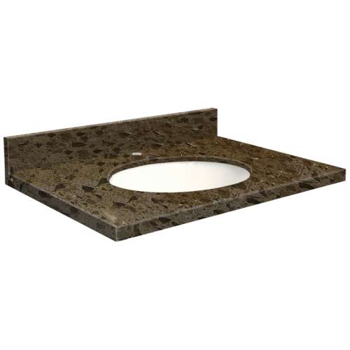 25in x 22in 2cm Thick Marble Vanity Top with Bevel Edge Profile