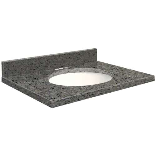 25in x 22in 2cm Thick Quartz Vanity Top with Bevel Edge Profile and 4in Spread Faucet Holes in Canterbury Stone
