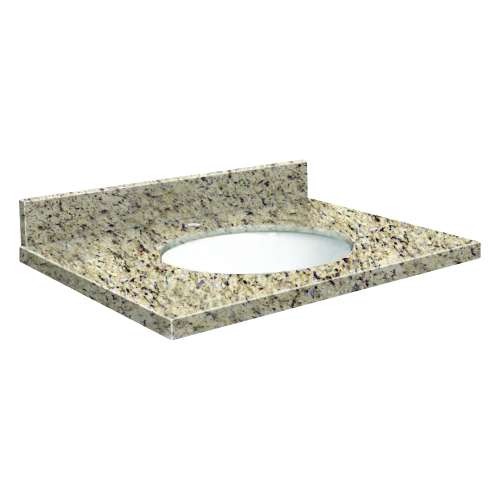 25in x 22in 2cm Thick Granite Vanity Top with Butterfly Edge Profile in Giallo Ornamental