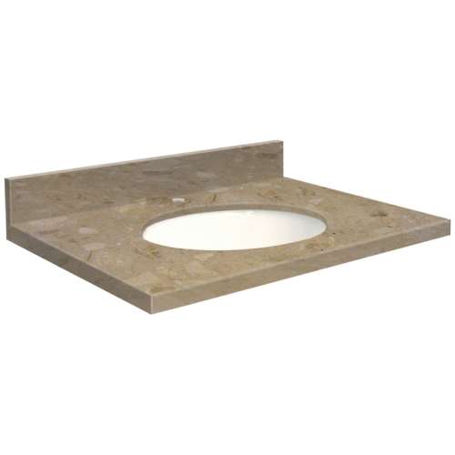 31in x 19in 2cm Thick Marble Vanity Top with Butterfly Edge Profile in Java Coast