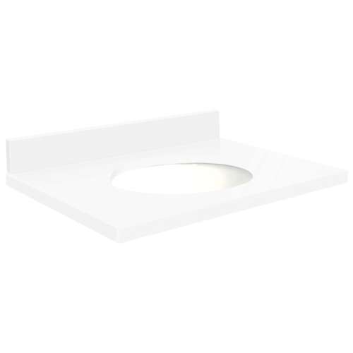 25in x 22in 2cm Thick Quartz Vanity Top with Bevel Edge Profile in Nano Crystal