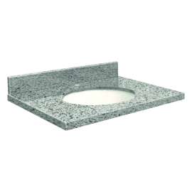 25in x 19in 2cm Thick Granite Vanity Top with Butterfly Edge Profile