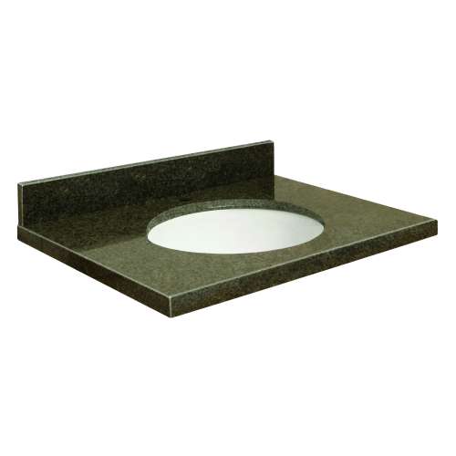 31in x 22in 2cm Thick Granite Vanity Top with Butterfly Edge Profile in Sea Green