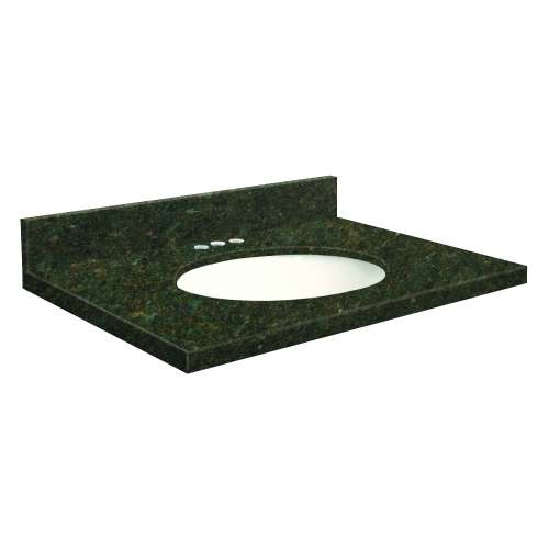 25in x 22in 2cm Thick Granite Vanity Top with Bevel Edge Profile and 4in Spread Faucet Holes in Uba Verde