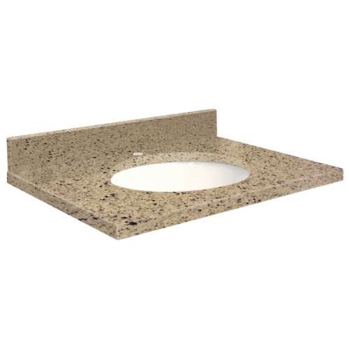 25in x 19in 2cm Thick Quartz Vanity Top with Bevel Edge Profile in Windsor Castle