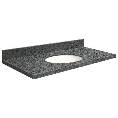37in x 22in 2cm Thick Granite Vanity Top with Butterfly Edge Profile in Blue Pearl