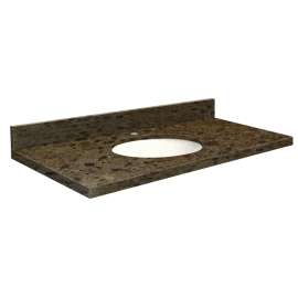 43in x 22in 3cm Thick Marble Vanity Top with Eased Edge Profile in Cacao Nougat