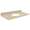 37in x 22in 2cm Thick Quartz Vanity Top with Butterfly Edge Profile and 4in Spread Faucet Holes in Durum Cream
