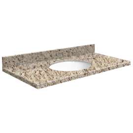 37in x 19in 2cm Thick Granite Vanity Top with Butterfly Edge Profile