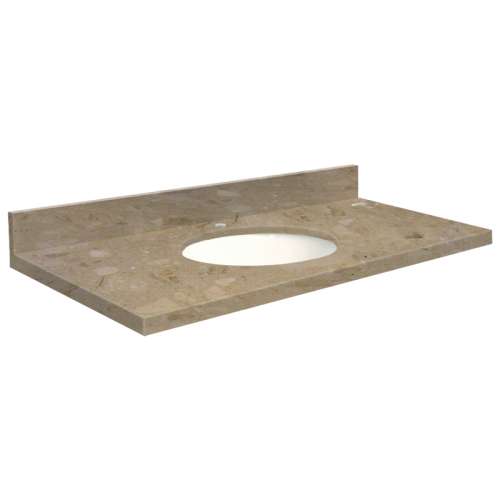 37in x 22in 2cm Thick Marble Vanity Top with Butterfly Edge Profile in Java Coast