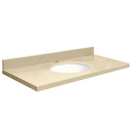 37in x 19in 2cm Thick Quartz Vanity Top with Butterfly Edge Profile