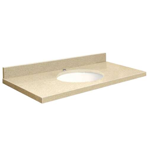 37in x 19in 2cm Thick Quartz Vanity Top with Butterfly Edge Profile