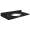 37in x 22in 2cm Thick Quartz Vanity Top with Butterfly Edge Profile and 4in Spread Faucet Holes in Notte Black