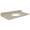 37in x 22in 2cm Thick Quartz Vanity Top with Butterfly Edge Profile and 4in Spread Faucet Holes in Olympia Grey