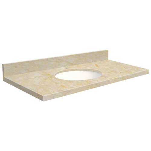 37in x 22in 2cm Thick Marble Vanity Top with Butterfly Edge Profile in Oman Beige