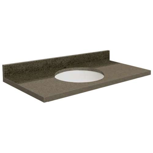 43in x 22in 2cm Thick Granite Vanity Top with Bevel Edge Profile in Sea Green