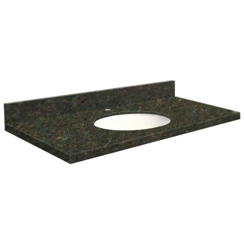 37in x 19in 2cm Thick Granite Vanity Top with Bevel Edge Profile in Uba Verde