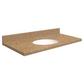 43in x 22in 2cm Thick Quartz Vanity Top with Eased Edge Profile