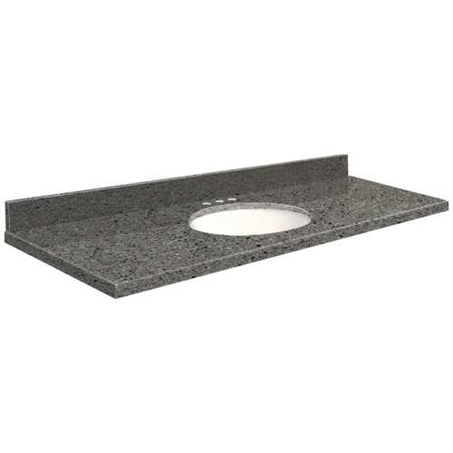 49in x 22in 2cm Thick Quartz Vanity Top with Bevel Edge Profile and 8in Spread Faucet Holes in Canterbury Stone