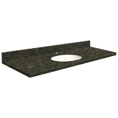 49in x 22in 2cm Thick Granite Vanity Top with Bevel Edge Profile in Uba Verde