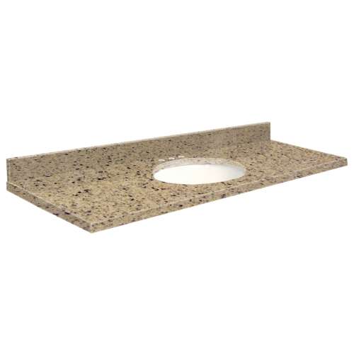 61in x 22in 2cm Thick Quartz Vanity Top with Single Bowl, Butterfly Edge Profile and 8in Spread Faucet Holes in Windsor Castle