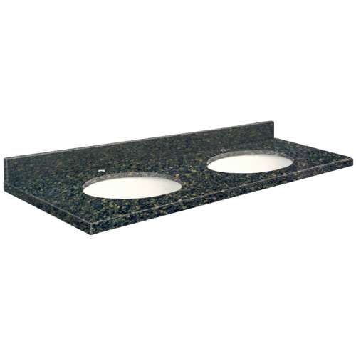 61in x 22in 2cm Thick Quartz Vanity Top with Double Bowl, Eased Edge Profile in Manchester Square