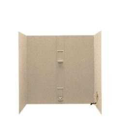 30-in D x 60-in W x 60-in H Solid Surface Bathtub Wall Kit in Bermuda Sand