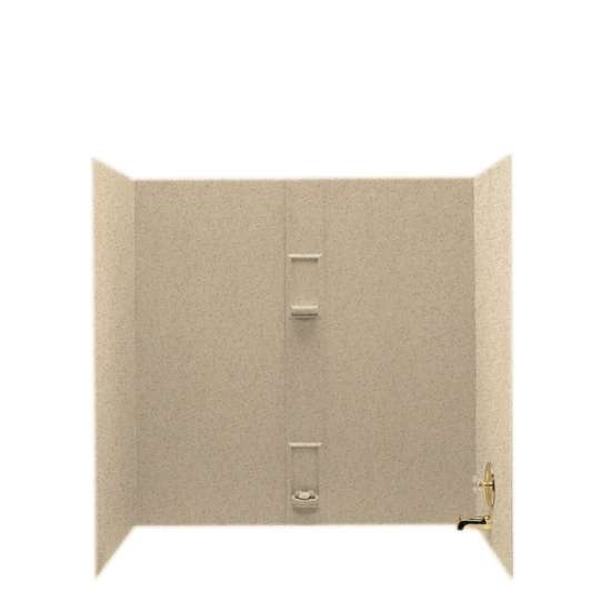 30-in D x 60-in W x 60-in H Solid Surface Bathtub Wall Kit in Bermuda Sand