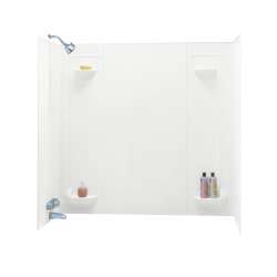 30-in D x 60-in W x 57-in H Veritek Bathtub Wall Kit in White