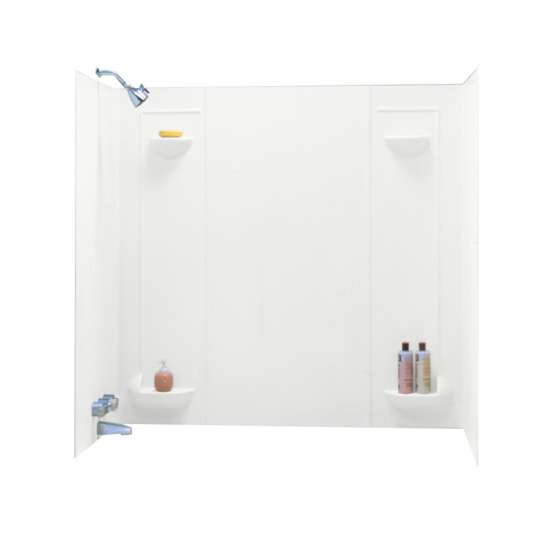 30-in D x 60-in W x 57-in H Veritek Bathtub Wall Kit in White