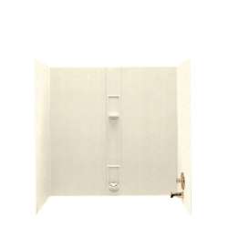 30-in D x 60-in W x 60-in H Solid Surface Bathtub Wall Kit in Pebble