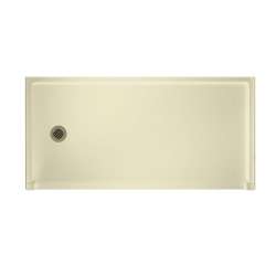 30.1875-in D x 60.375-in W x 4.1875-in H Solid Surface Shower Base with Left-Hand Drain