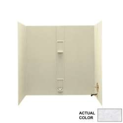 30-in D x 60-in W x 60-in H Solid Surface Bathtub Wall Kit in Ice