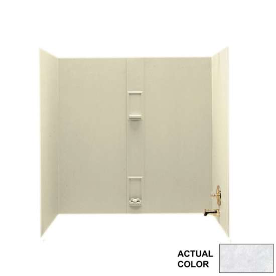 30-in D x 60-in W x 60-in H Solid Surface Bathtub Wall Kit in Ice