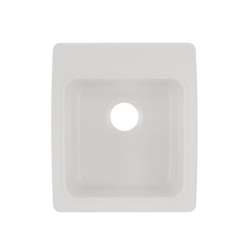 20-in D x 17.25-in W x 10.5-in H Solid Surface Utility Sink in White