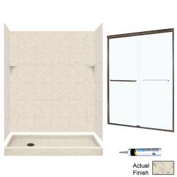 Solid Surface 60-in x 32-in x 72-in 5-Piece Alcove Shower Kit