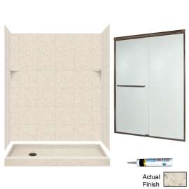 SQP326L-M58570BR 72.5-in x 60-in x 32-in 5-Piece Alcove Shower Kit