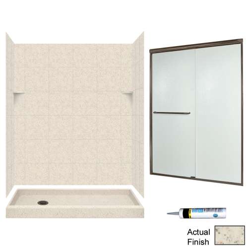 SQP326L-M58570BR 72.5-in x 60-in x 32-in 5-Piece Alcove Shower Kit