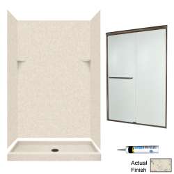 Solid Surface  32-in x 48-in x72-in 5-Piece Alcove Shower Kit