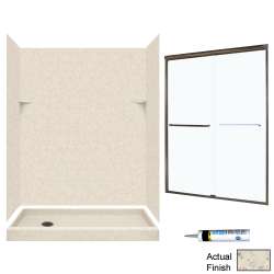 Solid Surface 32-in x 60-in x 72-in 5-Piece Alcove Shower Kit