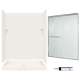 stone 72-in x 60-in x 34-in 5-Piece Alcove Shower Kit in Bisque
