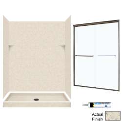 Solid Surface 34-in x 60-in x 72-in 5-Piece Alcove Shower Kit