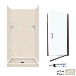 Solid Surface 36-in x 36-in x 72-in 5-Piece Alcove Shower Kit