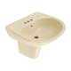Supreme LHT241.4G#03 22-7/8-in Wall Mounted Bathroom Sink with 3 Faucet Holes Drilled, Overflow and SanaGloss Ceramic Glaze in Bone