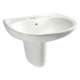26-in Wall Mounted Bathroom Sink with Single Faucet Hole Drilled, Overflow and SanaGloss Ceramic Glaze in Colonial White