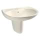 26-in Wall Mounted Bathroom Sink with Single Faucet Hole Drilled, Overflow and SanaGloss Ceramic Glaze in Sedona Beige