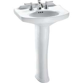 Whitney 19-in Vitreous China Centerset Oval Pedestal Lavatory - In Multiple Colors