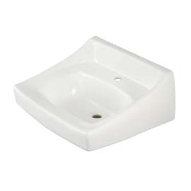 21-in Wall Mounted Bathroom Sink with Single Faucet Hole Drilled and Overflow in Cotton